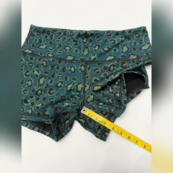 FLEO Green Leopard Shorts | Performance Gym Yoga Running - Picture 8 of 11